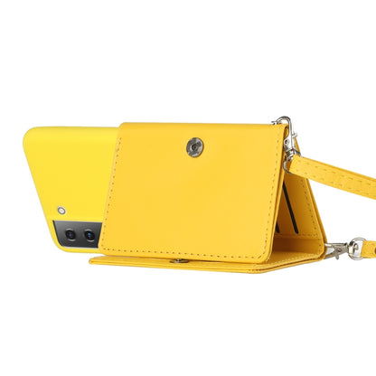 For Samsung Galaxy S22 5G Crossbody Lanyard Wallet Card Bag Phone Case(Yellow) - Galaxy S22 5G Cases by PMC Jewellery | Online Shopping South Africa | PMC Jewellery