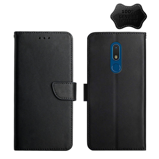 For Nokia C3 Genuine Leather Fingerprint-proof Horizontal Flip Phone Case(Black) - Nokia Cases by PMC Jewellery | Online Shopping South Africa | PMC Jewellery | Buy Now Pay Later Mobicred