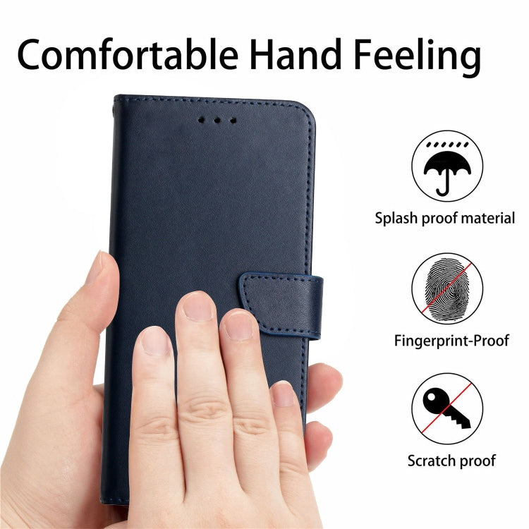 For Google Xperia 6 Genuine Leather Fingerprint-proof Horizontal Flip Phone Case(Blue) - Google Cases by PMC TechLife | Online Shopping South Africa | PMC TechLife | Buy Now Pay Later Mobicred