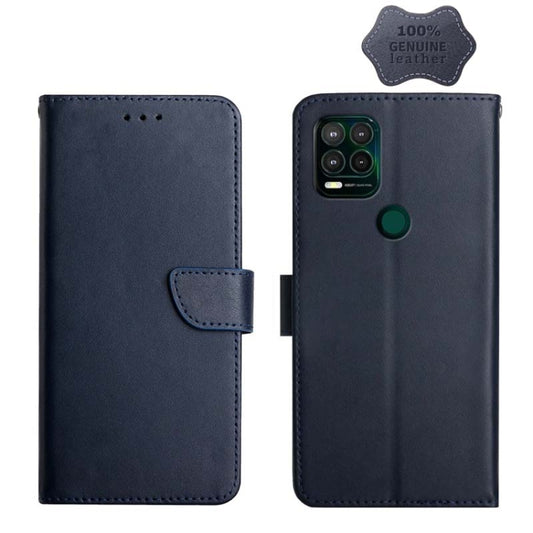 For Motorola Moto G Stylus 5G Genuine Leather Fingerprint-proof Horizontal Flip Phone Case(Blue) - Motorola Cases by PMC Jewellery | Online Shopping South Africa | PMC Jewellery | Buy Now Pay Later Mobicred