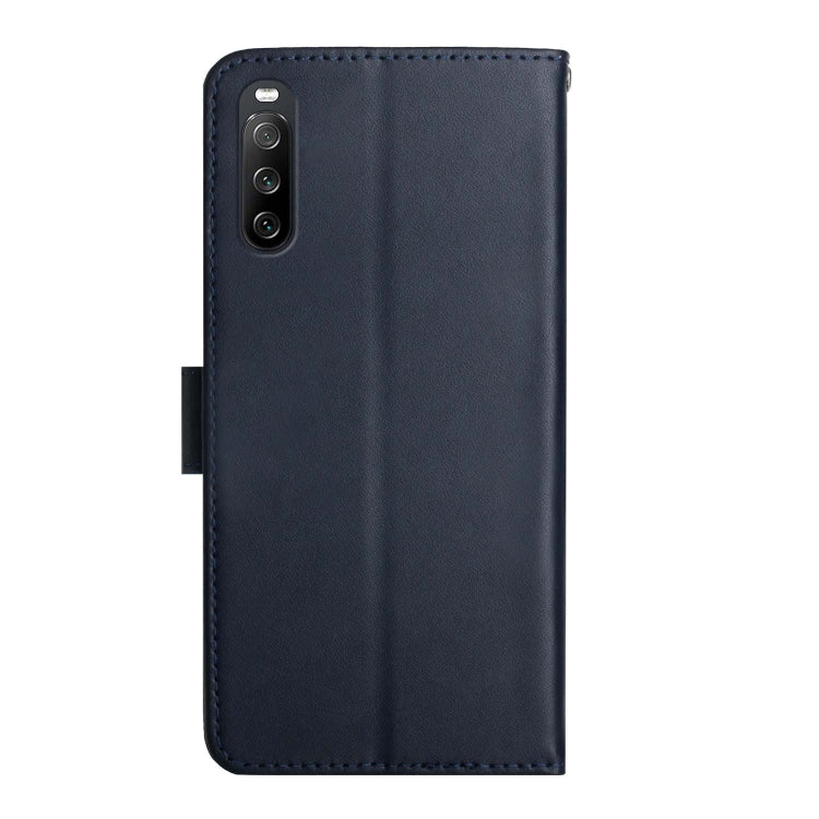 For Sony Xperia 10 IV Genuine Leather Fingerprint-proof Flip Phone Case(Blue) - Sony Cases by PMC TechLife | Online Shopping South Africa | PMC TechLife | Buy Now Pay Later Mobicred