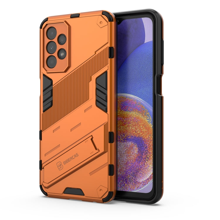 For Samsung Galaxy A23 Punk Armor 2 in 1 PC + TPU Shockproof Phone Case with Invisible Holder(Orange) - Galaxy Phone Cases by PMC Jewellery | Online Shopping South Africa | PMC Jewellery | Buy Now Pay Later Mobicred