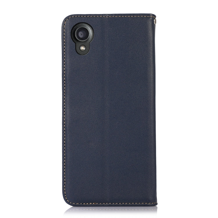 For Kyocera Digno BX2 KHAZNEH Nappa Top Layer Cowhide Leather Phone Case(Blue) - More Brand by PMC TechLife | Online Shopping South Africa | PMC TechLife | Buy Now Pay Later Mobicred