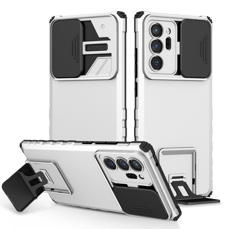 For Samsung Galaxy Note20 Ultra Stereoscopic Holder Sliding Camshield Phone Case(White) - Galaxy Note20 Ultra Cases by PMC Jewellery | Online Shopping South Africa | PMC Jewellery