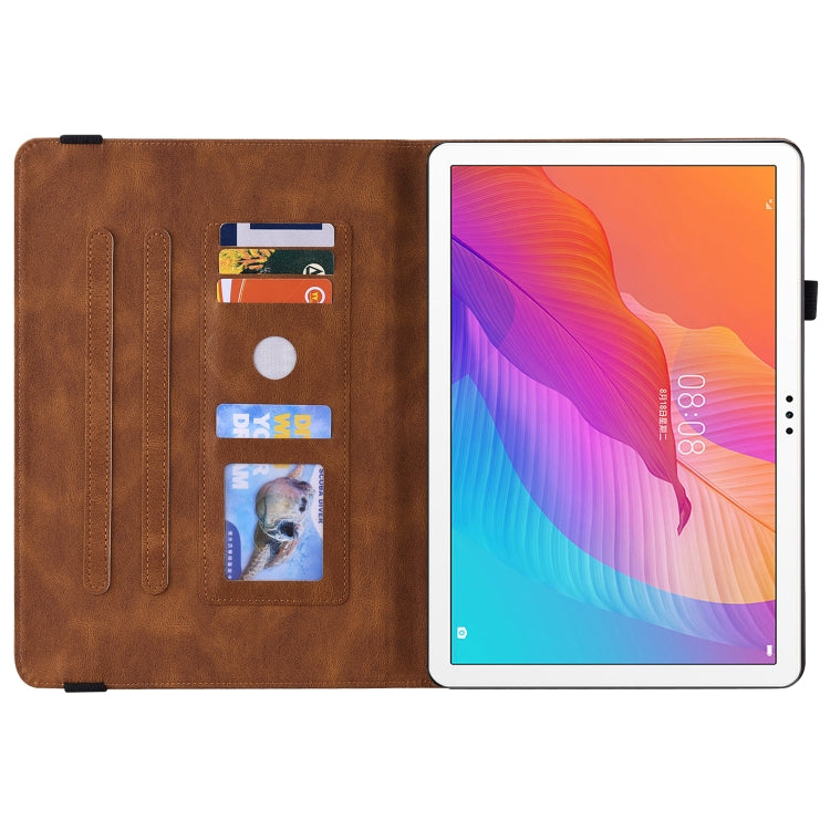 For Huawei MatePad T 10s/Enjoy Tablet 2 Butterfly Flower Embossed Leather Tablet Case(Brown) - Huawei by PMC TechLife | Online Shopping South Africa | PMC TechLife | Buy Now Pay Later Mobicred