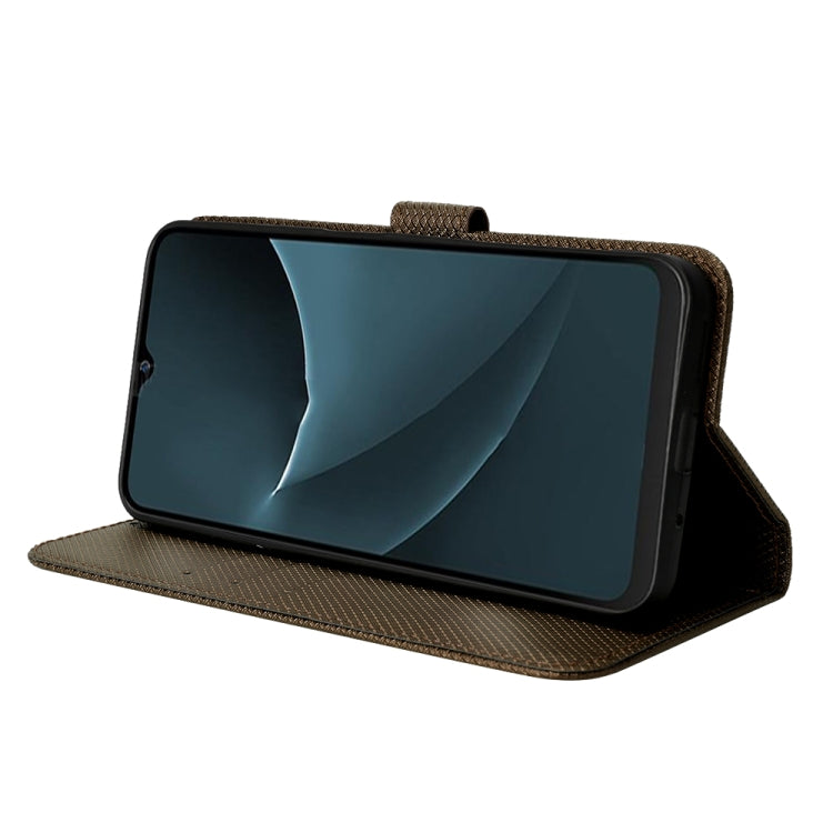 For Blackview A95 Diamond Texture Leather Phone Case(Brown) - More Brand by PMC TechLife | Online Shopping South Africa | PMC TechLife | Buy Now Pay Later Mobicred