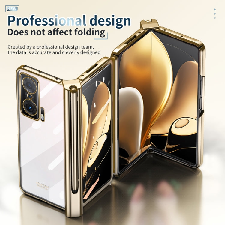 For Honor Magic V Full Body Electroplating Hinge Phone Case with Stylus(Gold) - Honor Cases by PMC TechLife | Online Shopping South Africa | PMC TechLife