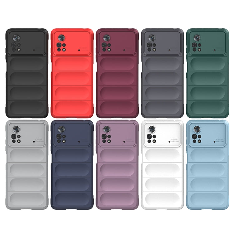 For Xiaomi Poco X4 Pro 5G Magic Shield TPU + Flannel Phone Case(Grey) - Xiaomi Cases by PMC TechLife | Online Shopping South Africa | PMC TechLife