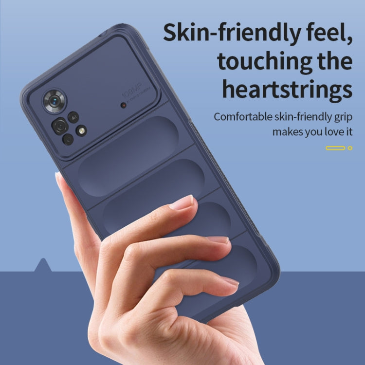 For Xiaomi Poco X4 Pro 5G Magic Shield TPU + Flannel Phone Case(Grey) - Xiaomi Cases by PMC TechLife | Online Shopping South Africa | PMC TechLife