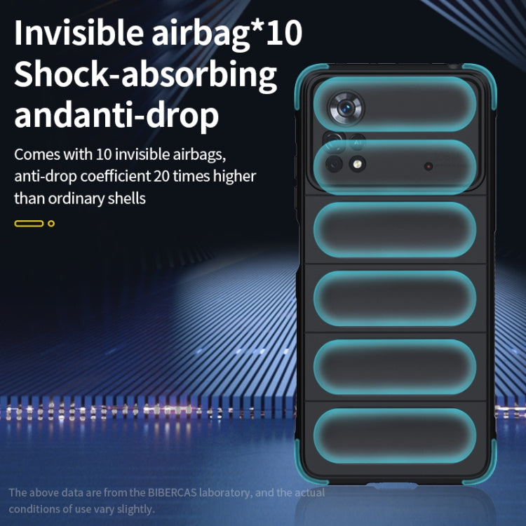 For Xiaomi Poco X4 Pro 5G Magic Shield TPU + Flannel Phone Case(Grey) - Xiaomi Cases by PMC TechLife | Online Shopping South Africa | PMC TechLife