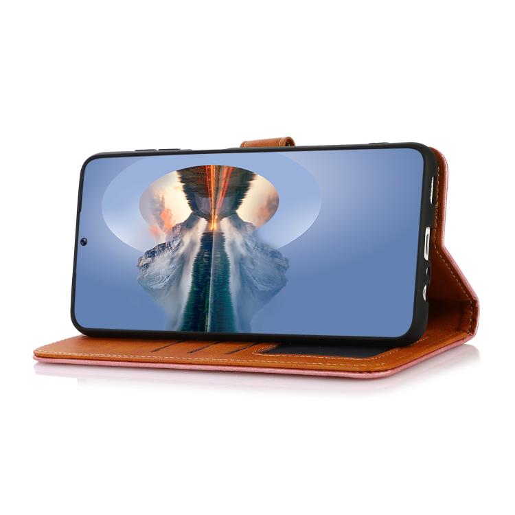 For iPhone 17 KHAZNEH Dual-color Cowhide Texture Flip Leather Phone Case(Brown) - free shipping - PMc TechLife - Order now!
