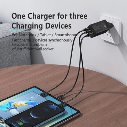 awei PD9 65W Dual Type-C / USB-C + USB GaN Fast Charging Travel Charger, EU Plug(White) - USB Charger by awei | Online Shopping South Africa | PMC Jewellery | Buy Now Pay Later Mobicred