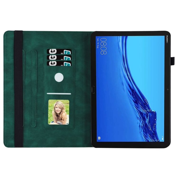 For Huawei MediaPad M5 Lite 10.1 Big Butterfly Embossed Leather Tablet Case(Green) - Huawei by PMC TechLife | Online Shopping South Africa | PMC TechLife | Buy Now Pay Later Mobicred