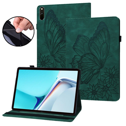 For Huawei MatePad 11 2021 Big Butterfly Embossed Leather Tablet Case(Green) - Huawei by PMC Jewellery | Online Shopping South Africa | PMC Jewellery | Buy Now Pay Later Mobicred