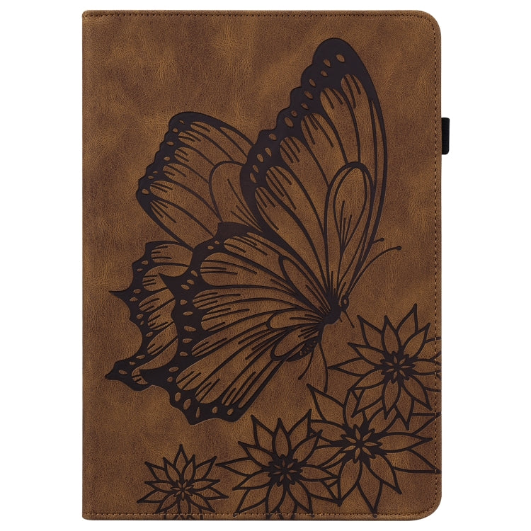 For Huawei MatePad 11 2021 Big Butterfly Embossed Leather Tablet Case(Brown) - Huawei by PMC TechLife | Online Shopping South Africa | PMC TechLife | Buy Now Pay Later Mobicred