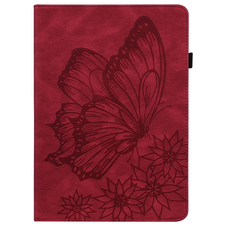 For Huawei MatePad 11 2021 Big Butterfly Embossed Leather Tablet Case(Red) - Huawei by PMC TechLife | Online Shopping South Africa | PMC TechLife | Buy Now Pay Later Mobicred