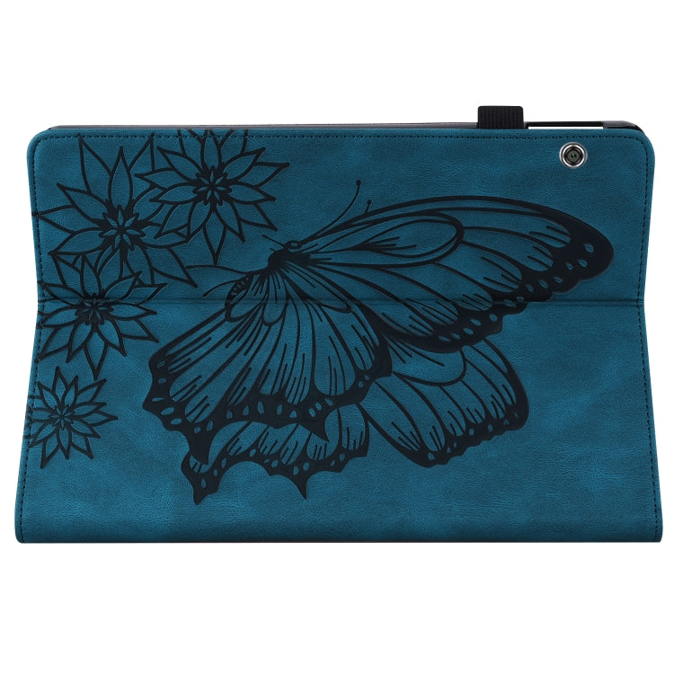 For Huawei MediaPad T5 Big Butterfly Embossed Leather Tablet Case(Blue) - Huawei by PMC TechLife | Online Shopping South Africa | PMC TechLife | Buy Now Pay Later Mobicred