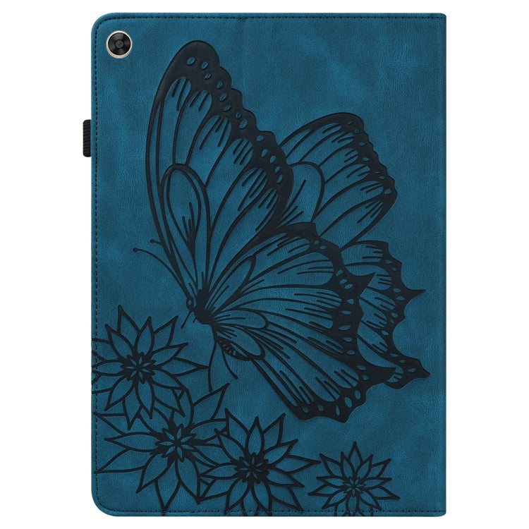 For Huawei MatePad T 10s Big Butterfly Embossed Leather Tablet Case(Blue) - Huawei by PMC TechLife | Online Shopping South Africa | PMC TechLife | Buy Now Pay Later Mobicred