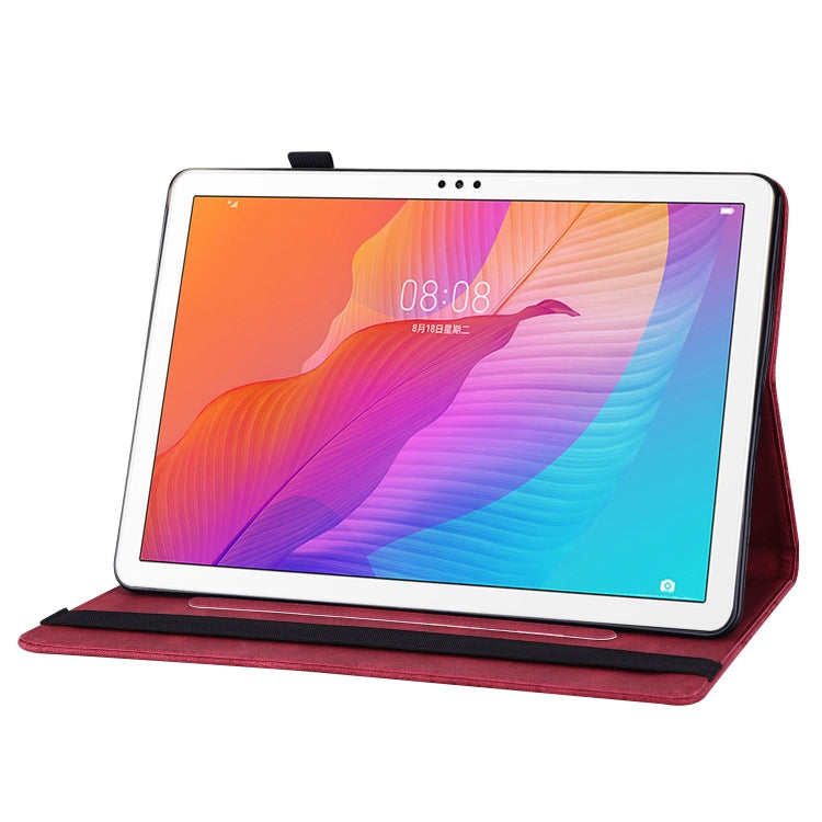 For Huawei MatePad T 10s Big Butterfly Embossed Leather Tablet Case(Red) - Huawei by PMC TechLife | Online Shopping South Africa | PMC TechLife | Buy Now Pay Later Mobicred