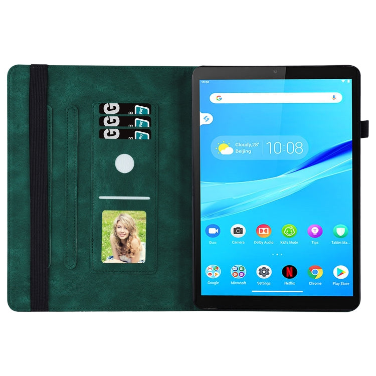 For Lenovo M10 Plus X606F Big Butterfly Embossed Leather Tablet Case(Green) - Lenovo by PMC TechLife | Online Shopping South Africa | PMC TechLife | Buy Now Pay Later Mobicred