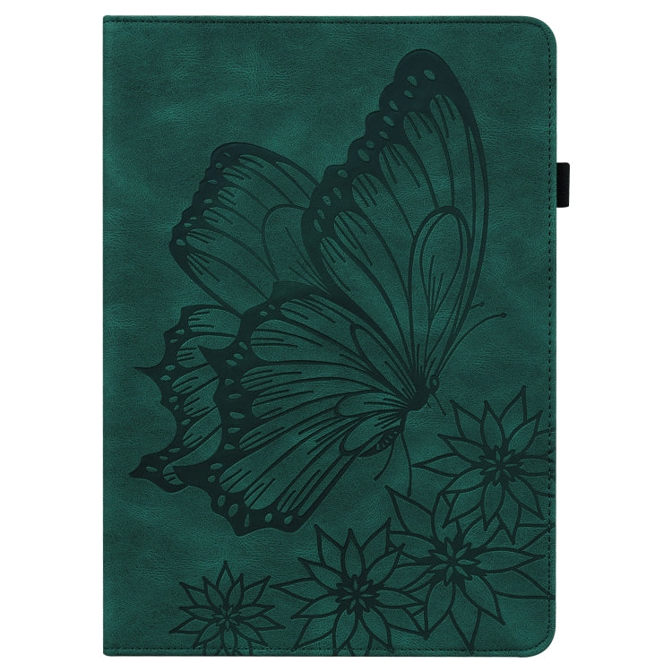 For Lenovo Tab P11 Big Butterfly Embossed Leather Tablet Case(Green) - Lenovo by PMC TechLife | Online Shopping South Africa | PMC TechLife | Buy Now Pay Later Mobicred