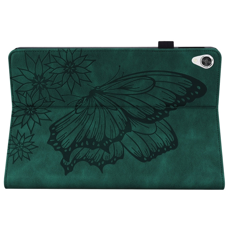 For Lenovo Tab P11 Big Butterfly Embossed Leather Tablet Case(Green) - Lenovo by PMC TechLife | Online Shopping South Africa | PMC TechLife | Buy Now Pay Later Mobicred