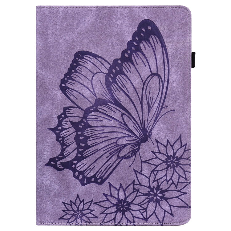 For Lenovo Tab P11 Big Butterfly Embossed Leather Tablet Case(Purple) - Lenovo by PMC TechLife | Online Shopping South Africa | PMC TechLife | Buy Now Pay Later Mobicred