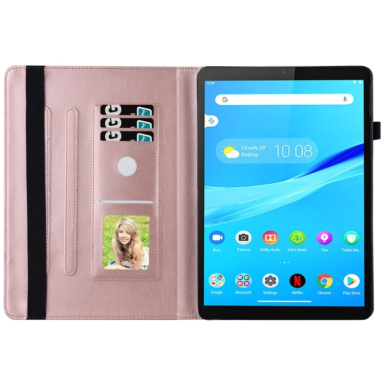 For Lenovo Tab M10 HD 2nd Gen Big Butterfly Embossed Leather Tablet Case(Rose Gold) - Lenovo by PMC TechLife | Online Shopping South Africa | PMC TechLife | Buy Now Pay Later Mobicred
