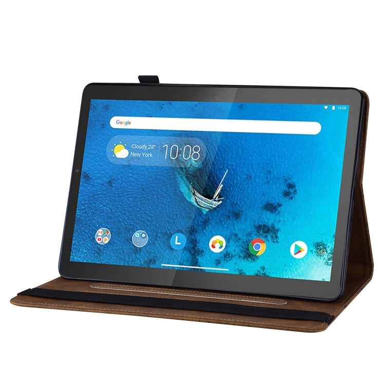 For Lenovo Tab M10 HD 2nd Gen Big Butterfly Embossed Leather Tablet Case(Brown) - Lenovo by PMC TechLife | Online Shopping South Africa | PMC TechLife | Buy Now Pay Later Mobicred