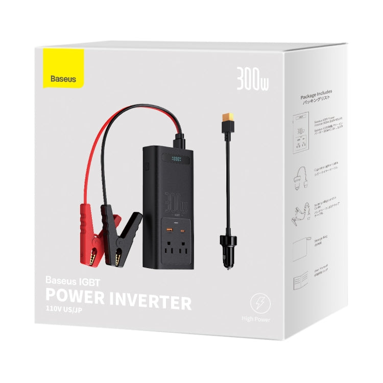 Baseus BS-CI30-01 300W IGBT Power Inverter 110V US/JP(Black) - Pure Sine Wave by Baseus | Online Shopping South Africa | PMC Jewellery | Buy Now Pay Later Mobicred