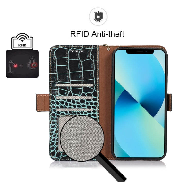 For Motorola Edge 30 5G Crocodile Top Layer Cowhide Leather Phone Case(Green) - Motorola Cases by PMC TechLife | Online Shopping South Africa | PMC TechLife | Buy Now Pay Later Mobicred