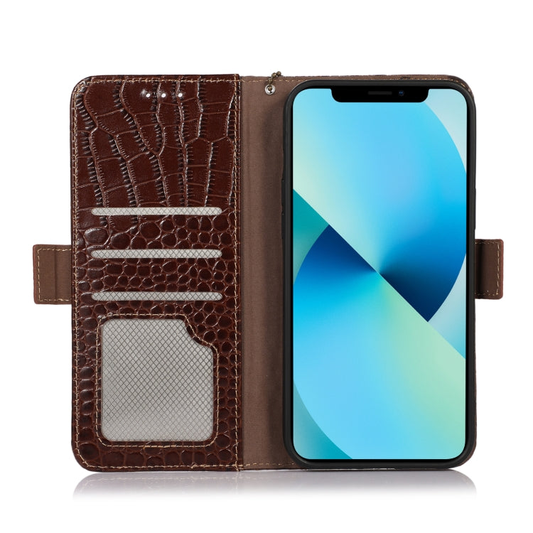 For Nokia C21 Plus Crocodile Top Layer Cowhide Leather Phone Case(Brown) - Nokia Cases by PMC TechLife | Online Shopping South Africa | PMC TechLife | Buy Now Pay Later Mobicred