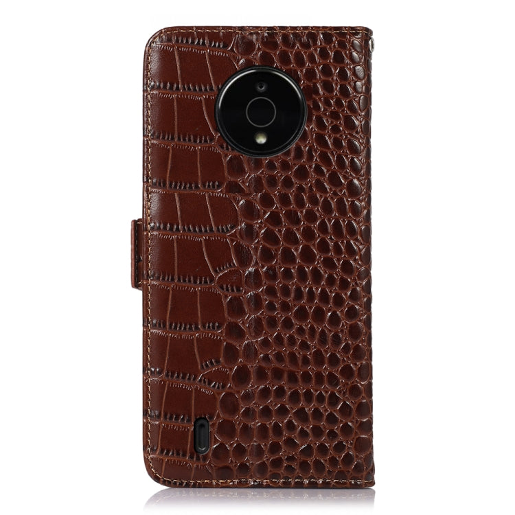For Nokia C200 Crocodile Top Layer Cowhide Leather Phone Case(Brown) - Nokia Cases by PMC TechLife | Online Shopping South Africa | PMC TechLife | Buy Now Pay Later Mobicred