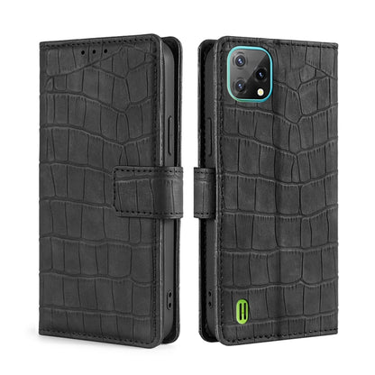 For Blackview A55 Skin Feel Crocodile Magnetic Clasp Leather Phone Case(Black) - More Brand by PMC Jewellery | Online Shopping South Africa | PMC Jewellery