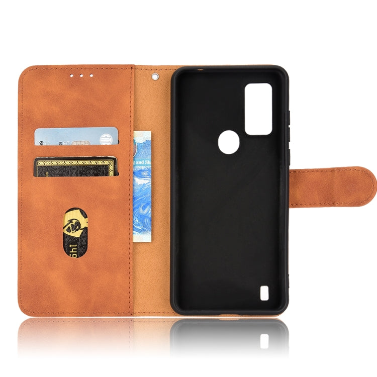 For Blackview A50 Skin Feel Magnetic Flip Leather Phone Case(Brown) - More Brand by PMC TechLife | Online Shopping South Africa | PMC TechLife | Buy Now Pay Later Mobicred