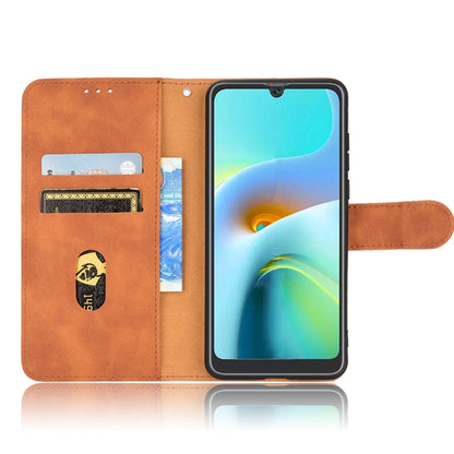 For Blackview A50 Skin Feel Magnetic Flip Leather Phone Case(Brown) - More Brand by PMC Jewellery | Online Shopping South Africa | PMC Jewellery