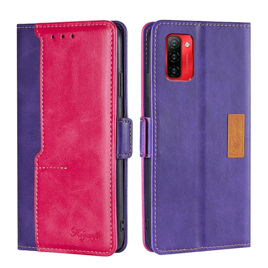 For Ulefone Note 12P Contrast Color Side Buckle Leather Phone Case(Purple + Rose Red) - Ulefone Cases by PMC Jewellery | Online Shopping South Africa | PMC Jewellery | Buy Now Pay Later Mobicred