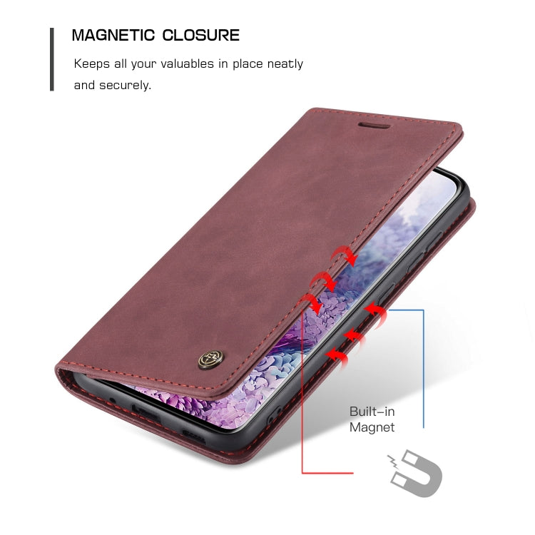 For Galaxy S20 Plus CaseMe Multifunctional Horizontal Flip Leather Case, with Card Slot & Holder & Wallet(Wine Red) - Galaxy Phone Cases by CaseMe | Online Shopping South Africa | PMC Jewellery | Buy Now Pay Later Mobicred