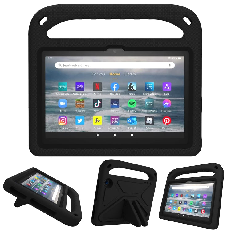 For Amazon Fire 7 2022 Handle EVA Shockproof Tablet Case with Triangle Holder(Black) - Amazon by PMC TechLife | Online Shopping South Africa | PMC TechLife | Buy Now Pay Later Mobicred