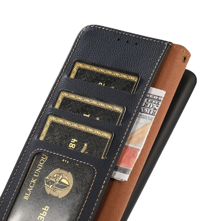 For Huawei nova Y70 Plus KHAZNEH Custer Genuine Leather RFID Phone Case(Blue) - Huawei Cases by PMC TechLife | Online Shopping South Africa | PMC TechLife | Buy Now Pay Later Mobicred