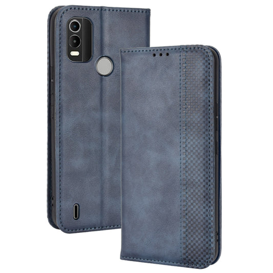 For Nokia C21 Plus Magnetic Buckle Retro Crazy Horse Leather Phone Case(Blue) - Nokia Cases by PMC Jewellery | Online Shopping South Africa | PMC Jewellery