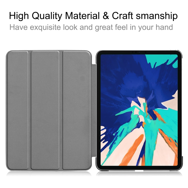 For iPad Air 13 2024 / Pro 12.9 2022 Custer Texture 3-Fold Smart Leather Tablet Case(Gray) - iPad Pro 12.9 (2020) Cases by PMC TechLife | Online Shopping South Africa | PMC TechLife | Buy Now Pay Later Mobicred