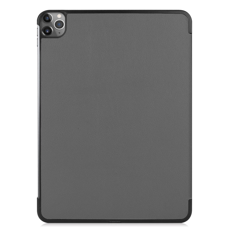 For iPad Air 13 2024 / Pro 12.9 2022 Custer Texture 3-Fold Smart Leather Tablet Case(Gray) - iPad Pro 12.9 (2020) Cases by PMC TechLife | Online Shopping South Africa | PMC TechLife | Buy Now Pay Later Mobicred