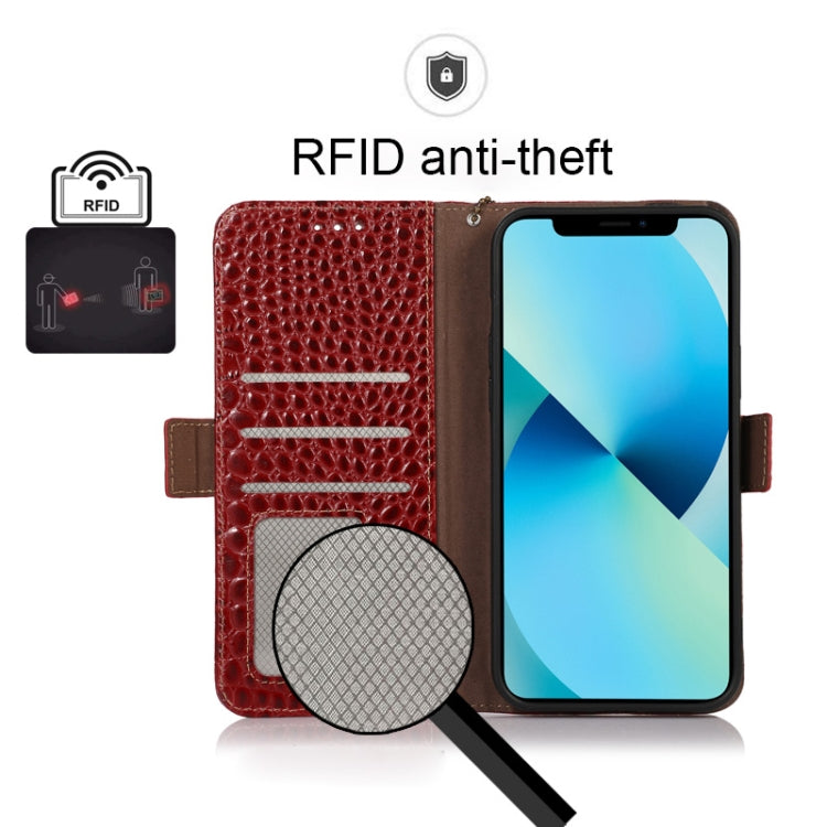 For Motorola Moto G42 Crocodile Top Layer Cowhide Leather Phone Case(Red) - Motorola Cases by PMC TechLife | Online Shopping South Africa | PMC TechLife | Buy Now Pay Later Mobicred