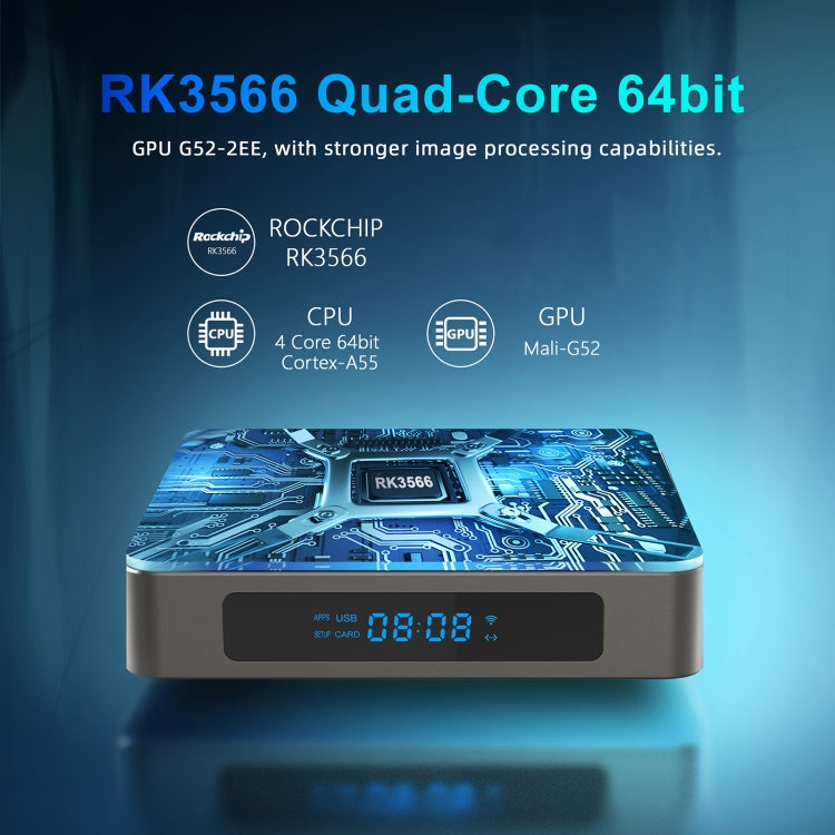 X96 X6 8K Smart TV BOX Android 11.0 Media Player, RK3566 Quad Core ARM Cortex A55, RAM: 8GB, ROM: 64GB, Plug Type:UK Plug - RK3566 by PMC Jewellery | Online Shopping South Africa | PMC Jewellery | Buy Now Pay Later Mobicred