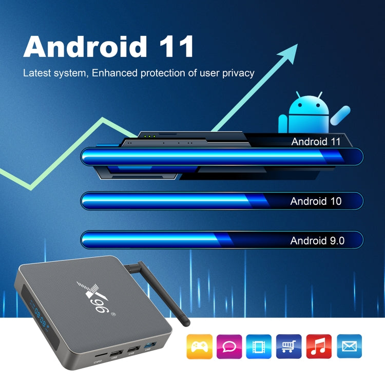 X96 X6 8K Smart TV BOX Android 11.0 Media Player, RK3566 Quad Core ARM Cortex A55, RAM: 8GB, ROM: 128GB, Plug Type:UK Plug - RK3566 by PMC Jewellery | Online Shopping South Africa | PMC Jewellery