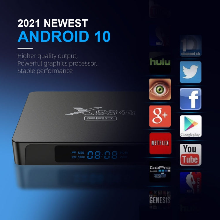 X96Q PRO 4K Smart TV BOX Android 10.0 Media Player, Allwinner H313 Quad Core ARM Cortex A53, RAM: 1GB, ROM: 8GB, Plug Type:US Plug - Others by PMC Jewellery | Online Shopping South Africa | PMC Jewellery | Buy Now Pay Later Mobicred