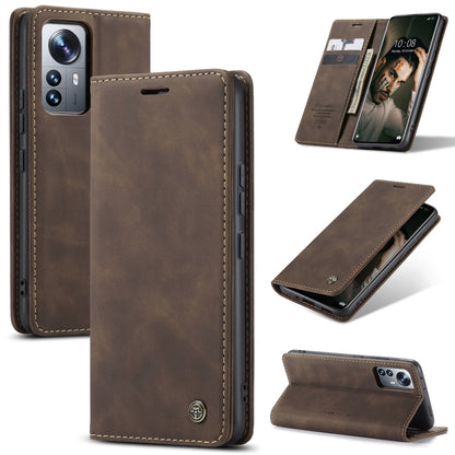 For Xiaomi 12 Pro CaseMe 013 Multifunctional Horizontal Flip Leather Phone Case(Coffee) - Xiaomi Cases by CaseMe | Online Shopping South Africa | PMC Jewellery | Buy Now Pay Later Mobicred