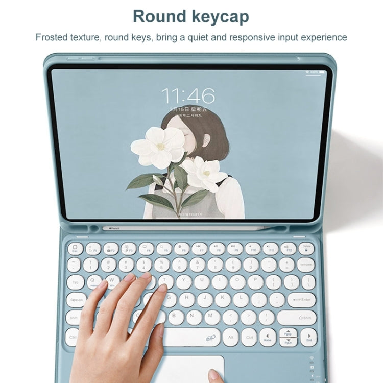 Round Cap Bluetooth Keyboard Leather Case with Pen Slot & Touchpad For Samsung Galaxy Tab A7 10.4 2020(Green) - Samsung Keyboard by PMC TechLife | Online Shopping South Africa | PMC TechLife