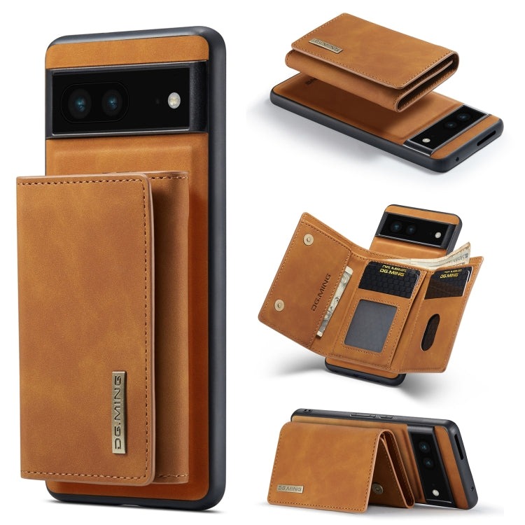For Google Pixel 7 5G DG.MING M1 Series 3-Fold Multi Card Wallet + Magnetic Phone Case(Brown) - Google Cases by DG.MING | Online Shopping South Africa | PMC TechLife | Buy Now Pay Later Mobicred